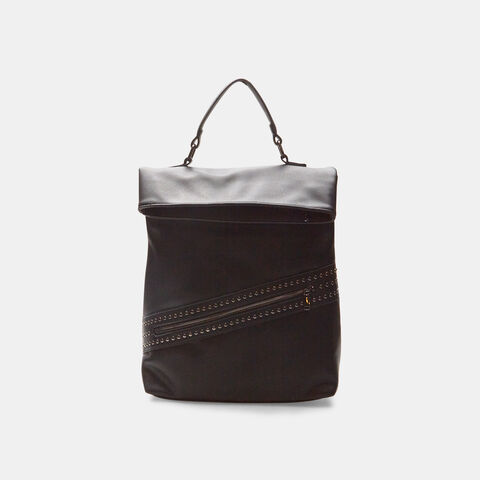 Bolso de mano para mujer BATA con cremallera, Negro Opaco Bolso de mano para mujer BATA con cremallera, Negro Opaco